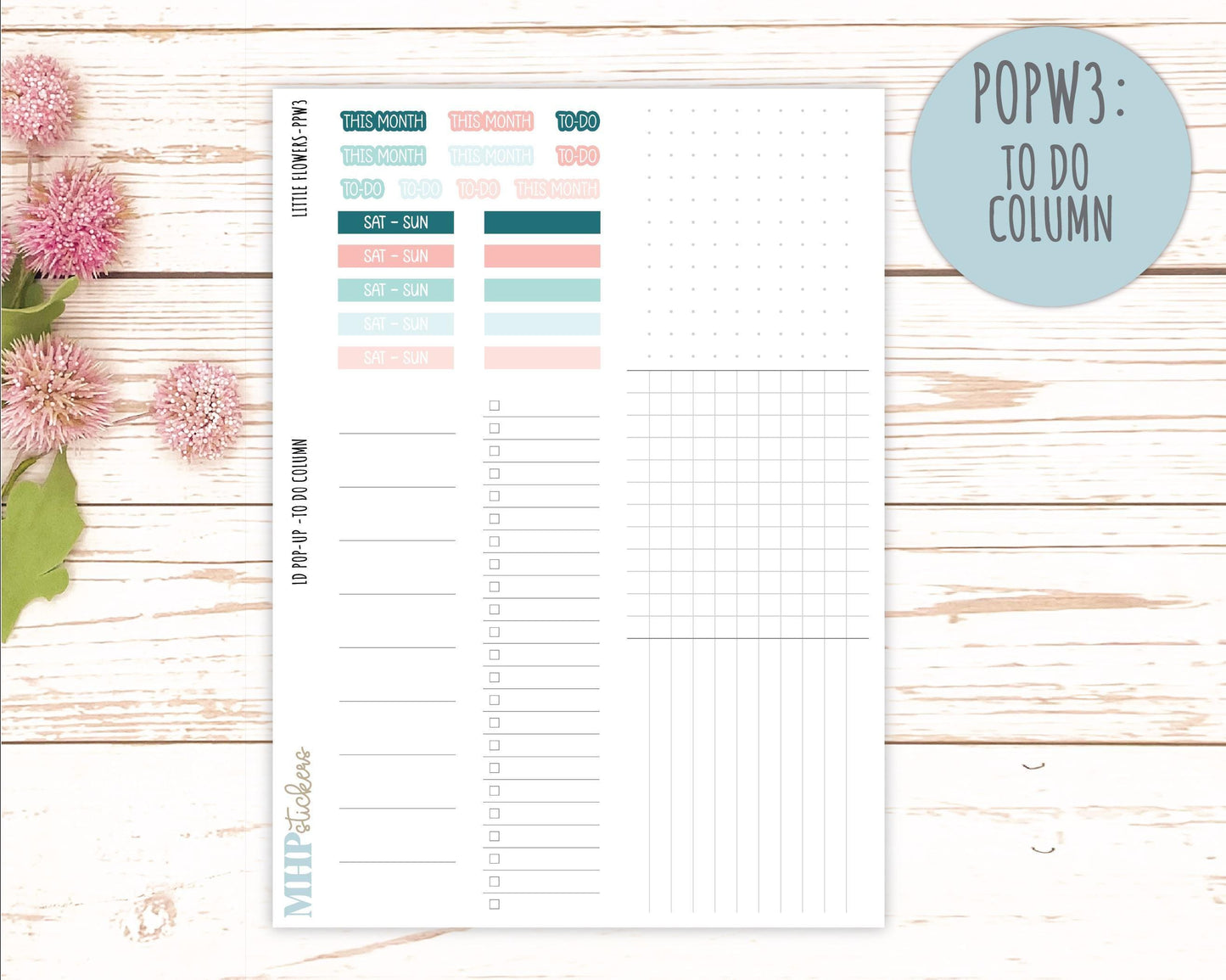 May 2025 Stickers for The Jo Laurel Denise Planner (Formerly Pop-Up Planner) "Little Flowers" || POPLF