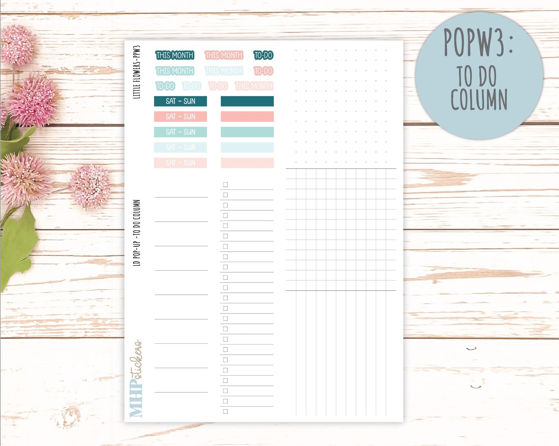 May 2025 Stickers for The Jo Laurel Denise Planner (Formerly Pop-Up Planner) "Little Flowers" || POPLF