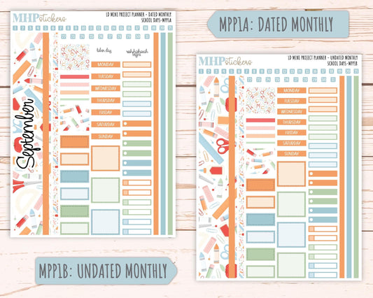 SEPTEMBER 2025 Stickers for The Rose Small Laurel Denise Planner (Formerly Mini Project Planner) "School Days" || MPP