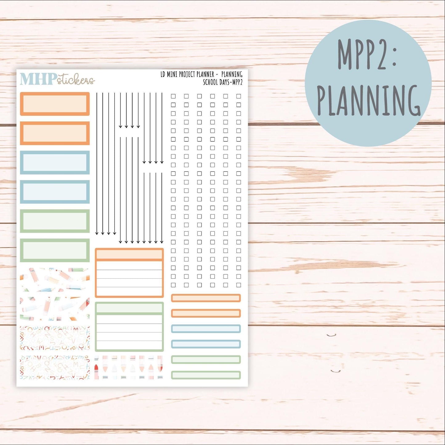 SEPTEMBER 2025 Stickers for The Rose Small Laurel Denise Planner (Formerly Mini Project Planner) "School Days" || MPP