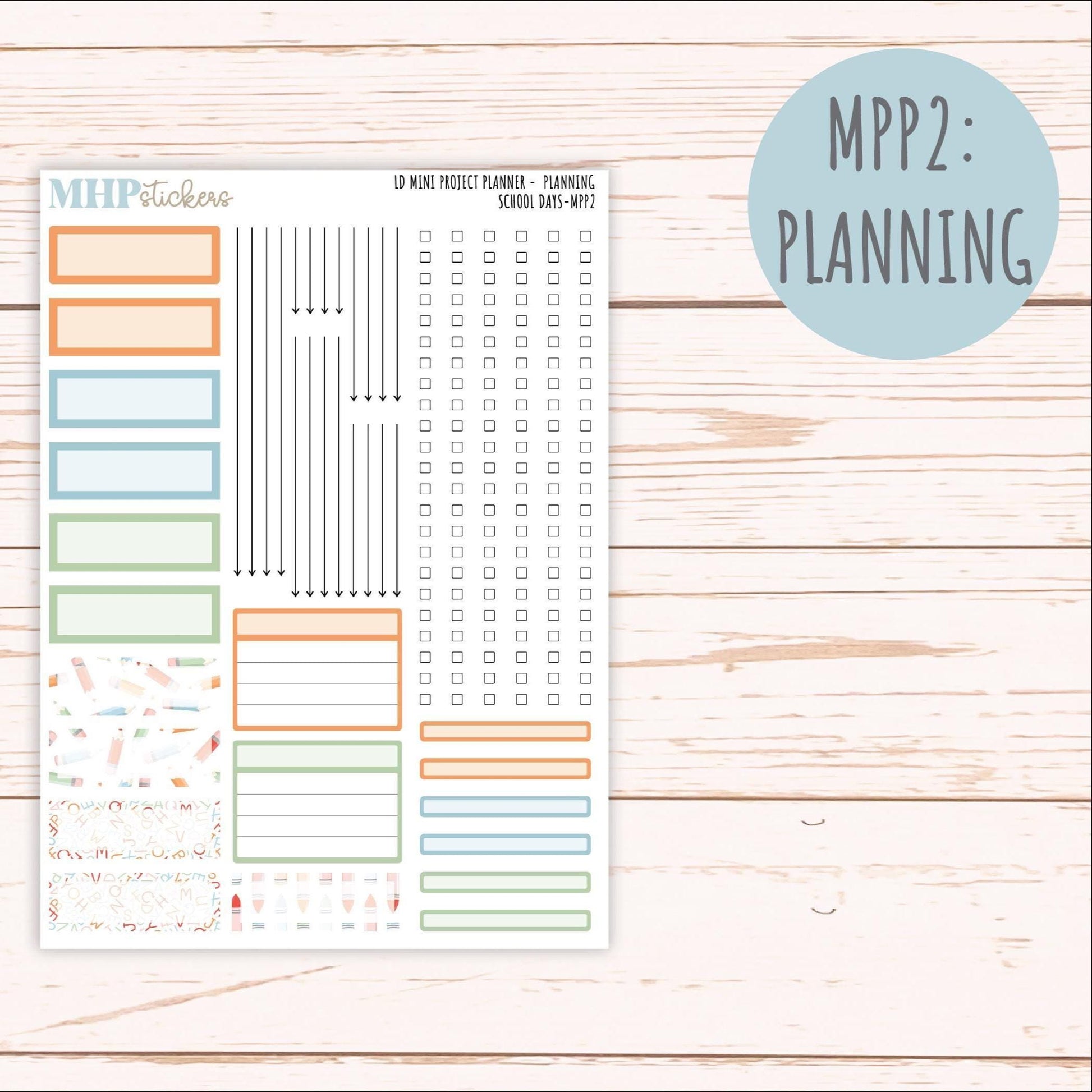 SEPTEMBER 2025 Stickers for The Rose Small Laurel Denise Planner (Formerly Mini Project Planner) "School Days" || MPP