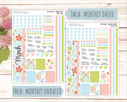 MARCH Stickers for The Valerie Laurel Denise Planner (Formerly Teacher Planner) "Spring" || TC