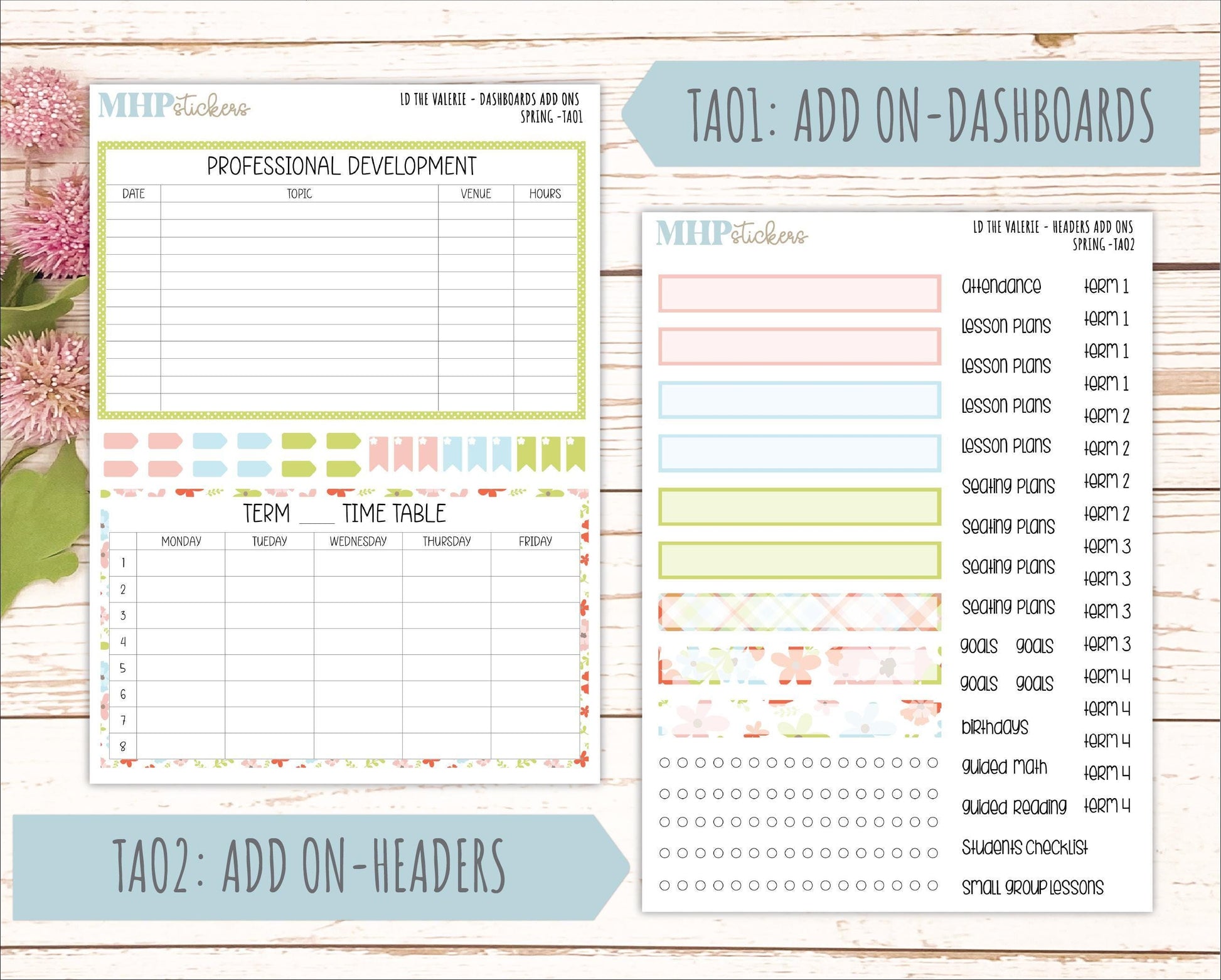 MARCH Stickers for The Valerie Laurel Denise Planner (Formerly Teacher Planner) "Spring" || TC