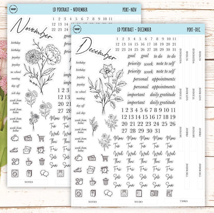 Minimalist Stickers for the Laurel Denise Scout Planner(formerly Portrait Planner). || LD-P