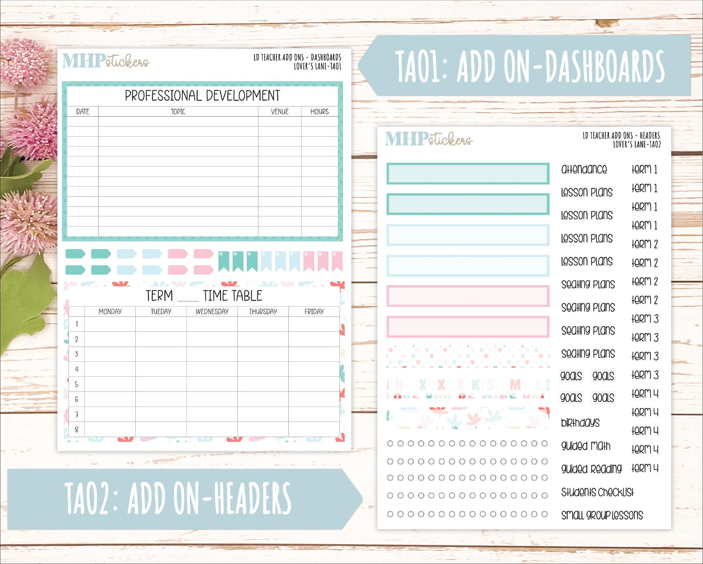 FEBRUARY Stickers for The Valerie Laurel Denise Planner (Formerly Teacher Planner) "Lover's Lane" || TLL