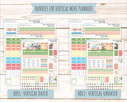 AUGUST 2025 Stickers for Small Horizontal & Vertical Laurel Denise Planners. (Formerly Mini Planner) "Sunny Days" || MNSD