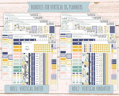 SEPTEMBER 2025 Stickers for Large size Horizontal & Vertical Laurel Denise Planners. (Formerly Original Size) "Gather and Bloom" || OG