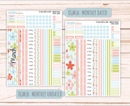 MARCH 2026 Stickers for Large Nancy & Anne Planners (Formerly Original Size). For Laurel Denise Planners. "Spring" || OG