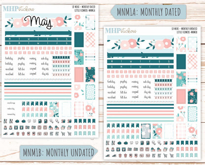 MAY 2025 Stickers for Small Horizontal & Vertical Laurel Denise Planners. (Formerly Mini Planner) "Little Flowers" || MNLF
