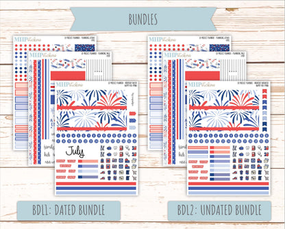 JULY Stickers for the large Laurel Denise Rose Planner (Formerly Project Planner) "Happy 4th" || PPH4