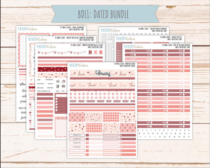 FEBRUARY 2026 Stickers for the Small Scout Planner. For Laurel Denise Planners. "Sweet Valentine" ||SS