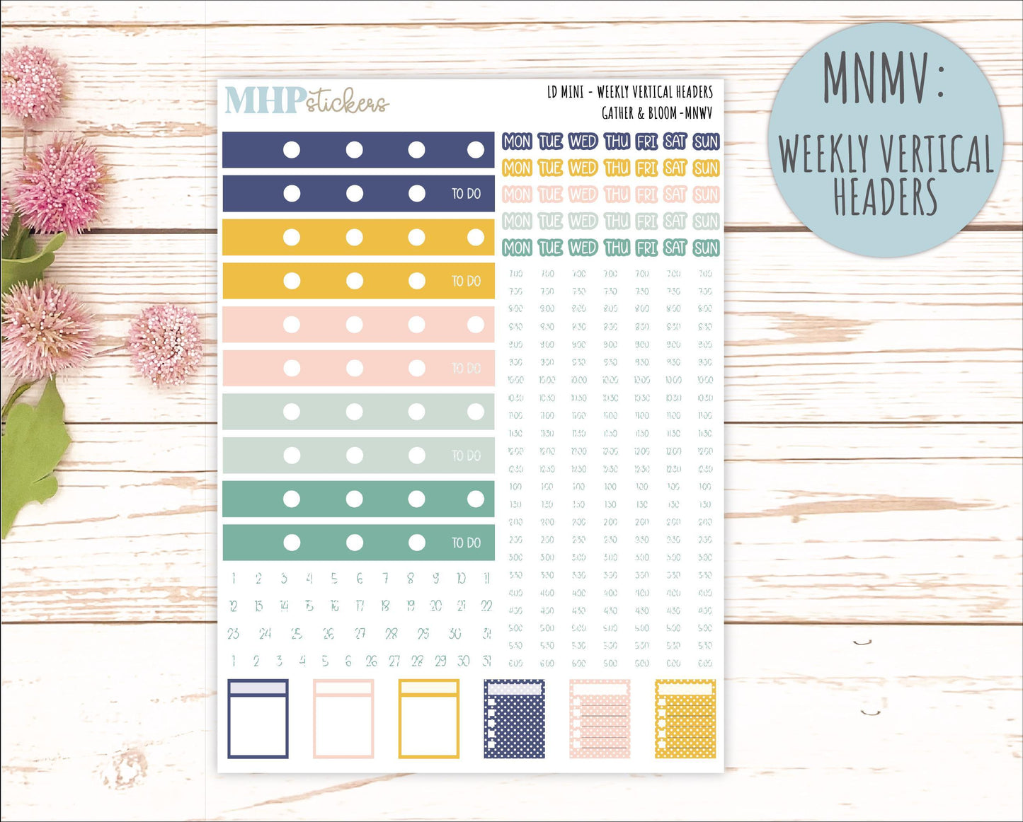 SEPTEMBER 2025 Stickers for Small Horizontal & Vertical Laurel Denise Planners. (Formerly Mini Planner) "Gather and Bloom" || MN