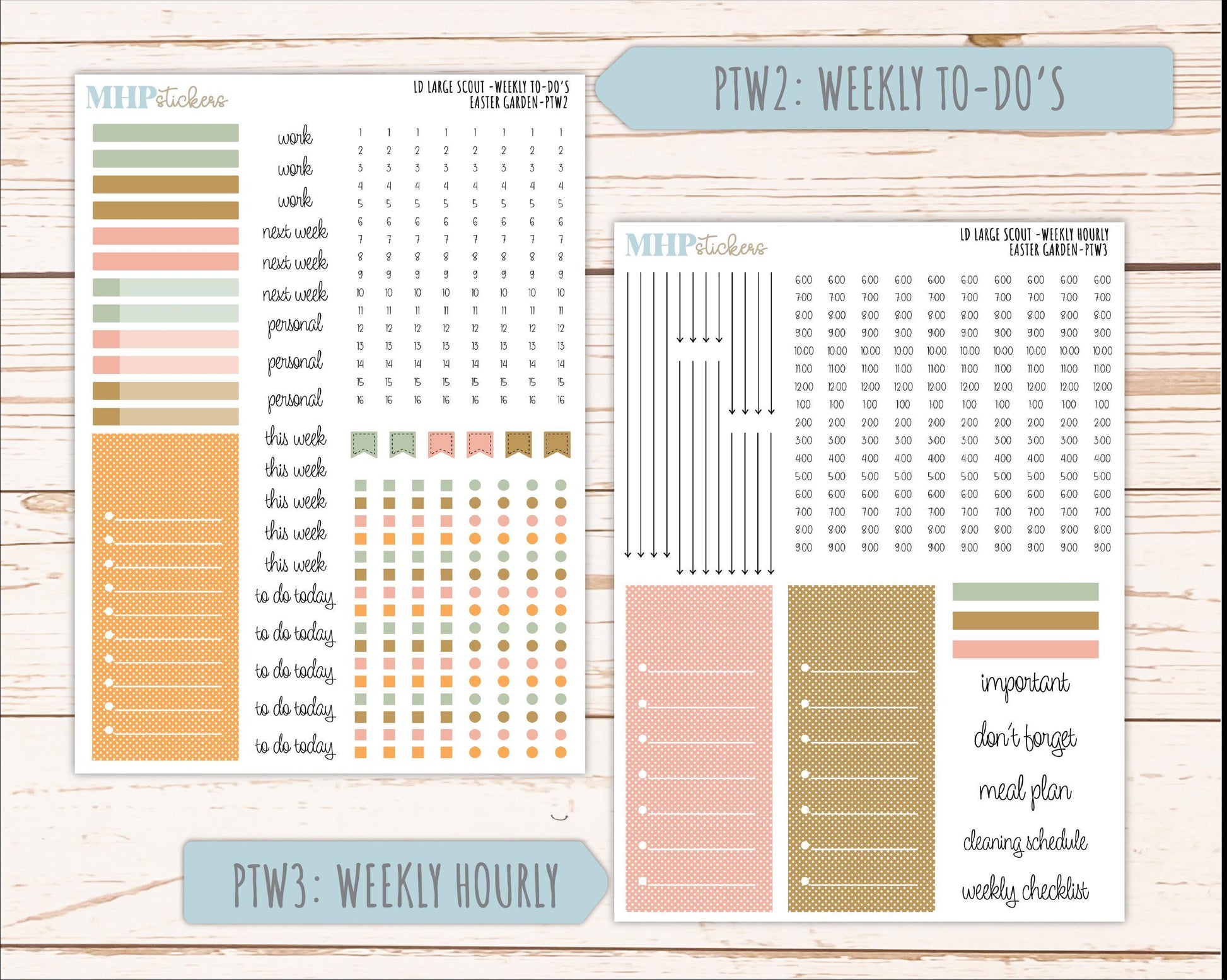 APRIL 2026 Stickers for the Large Scout Planner (formerly Portrait Planner). For Laurel Denise Planners "Easter Garden" ||PT
