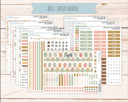 APRIL 2026 Stickers for the Large Scout Planner (formerly Portrait Planner). For Laurel Denise Planners "Easter Garden" ||PT