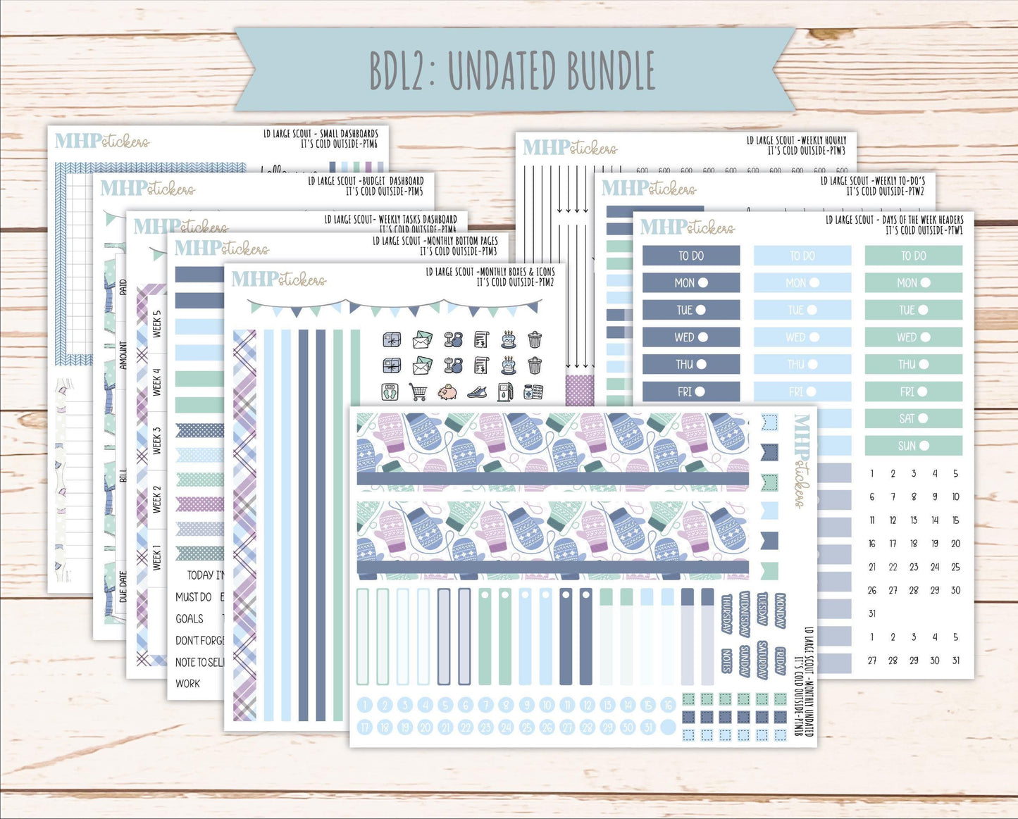JANUARY 2026 Stickers for the Large Scout Planner (formerly Portrait Planner). For Laurel Denise Planners "It's Cold Outside" ||PT