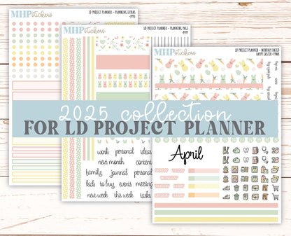 APRIL Stickers for The Rose Large Laurel Denise Planner (Formerly Project Planner) "Happy Easter" || PPHE