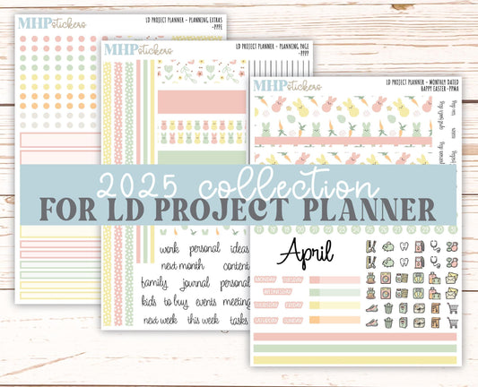APRIL Stickers for The Rose Large Laurel Denise Planner (Formerly Project Planner) "Happy Easter" || PPHE