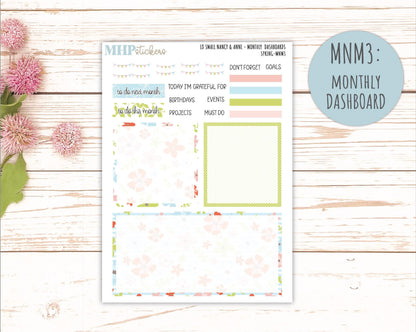 MARCH 2026 Stickers for Small Nancy & Anne Laurel Denise Planners. (Formerly Mini Planner) "Spring" || MN