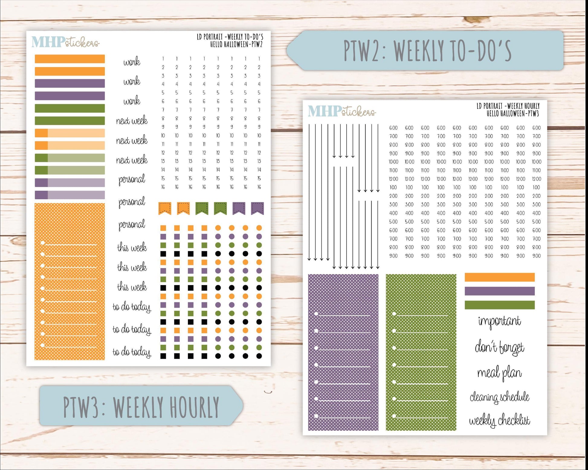 OCTOBER 2025 Stickers for The Scout Laurel Denise Planner (formerly Portrait Planner). "Hello Halloween" || PT