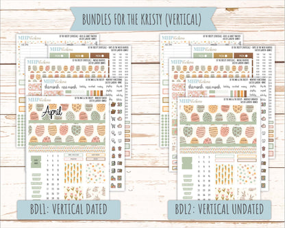 APRIL 2026 Stickers for the Mae & Kristy Laurel Denise Planners (Book Bound Planner) "Easter Garden" || BB