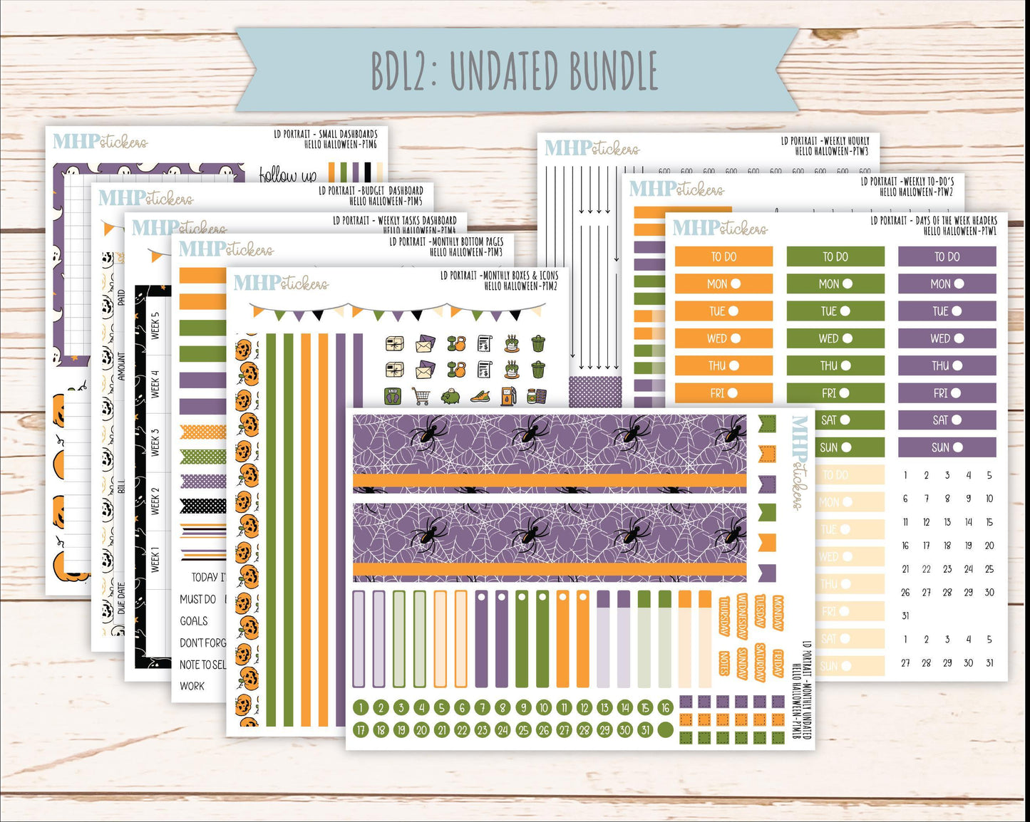 OCTOBER 2025 Stickers for The Scout Laurel Denise Planner (formerly Portrait Planner). "Hello Halloween" || PT