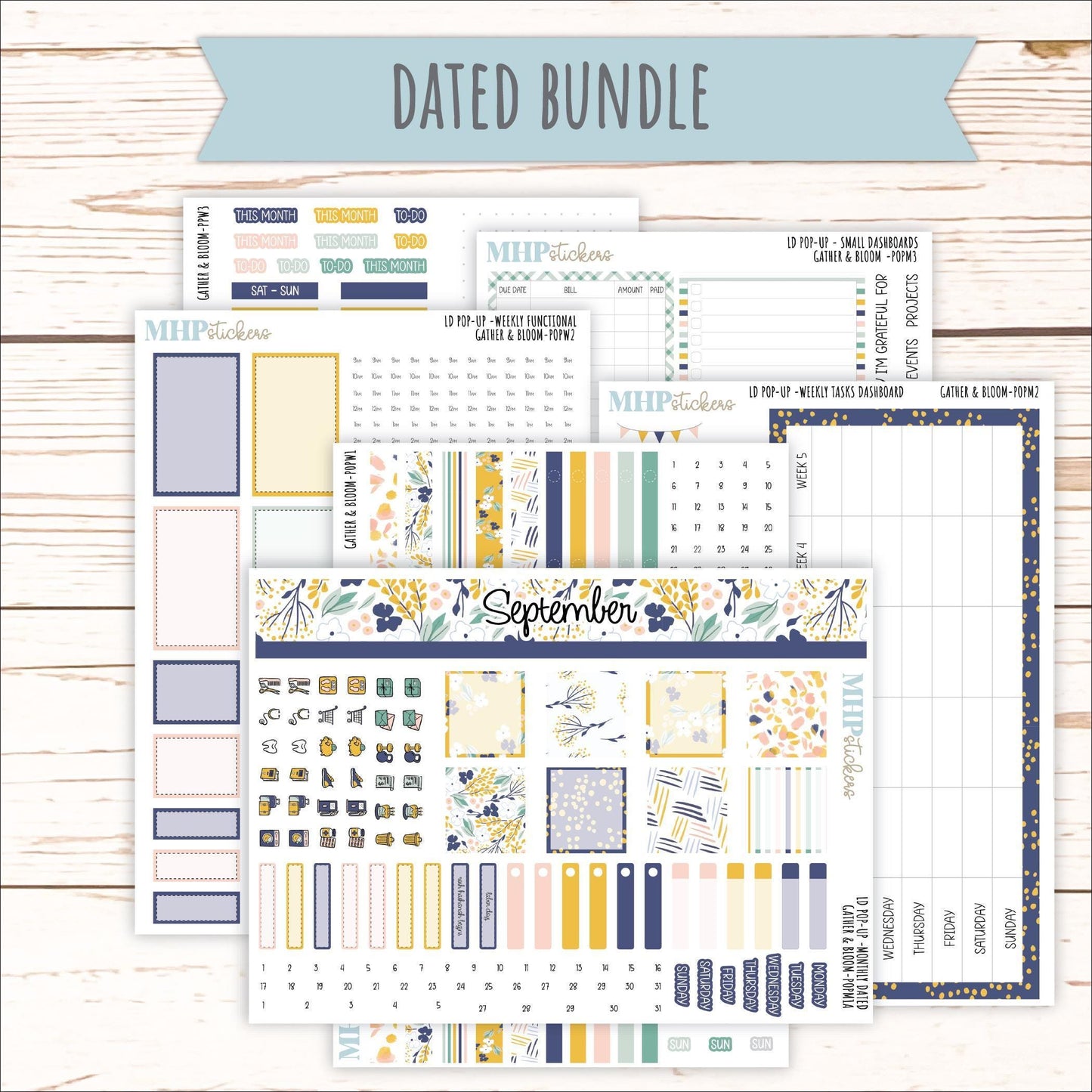 September 2025 Stickers for The Jo Laurel Denise Planner (Formerly Pop-Up Planner) "Gather and Bloom" || POP
