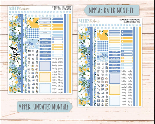 APRIL 2026 Stickers for The Small Rose Laurel Denise Planner (Formerly Mini Project Planner) "Bee's Knees Flowers" || MPP