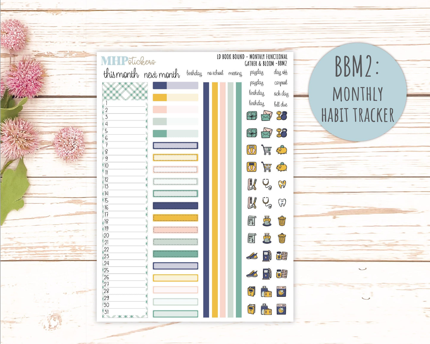 SEPTEMBER 2025 Stickers for The Mae & The Kristy Laurel Denise Planners ( Formerly Book Bound Planner) "Gather and Bloom" || BB