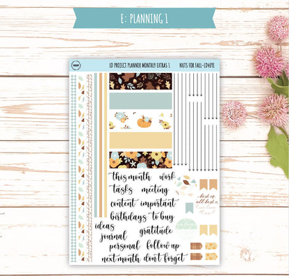 OCTOBER Stickers for The Rose Large Laurel Denise Planner (Formerly Project Planner) "Nuts for Fall" || LD409NF