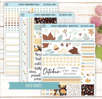 OCTOBER Stickers for The Rose Large Laurel Denise Planner (Formerly Project Planner) "Nuts for Fall" || LD409NF