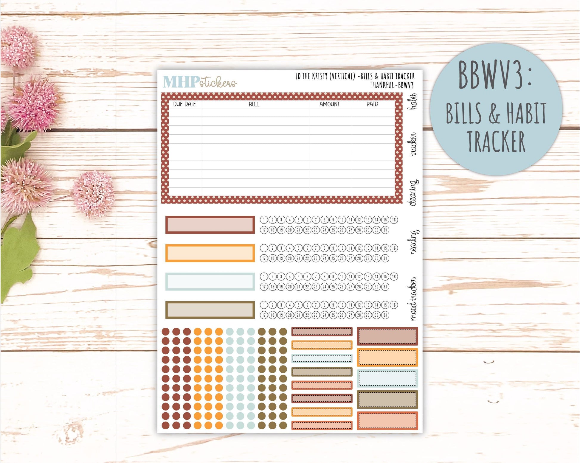 NOVEMBER 2025 Stickers for The Mae & The Kristy Laurel Denise Planners ( Formerly Book Bound Planner) "Thankful" || BB