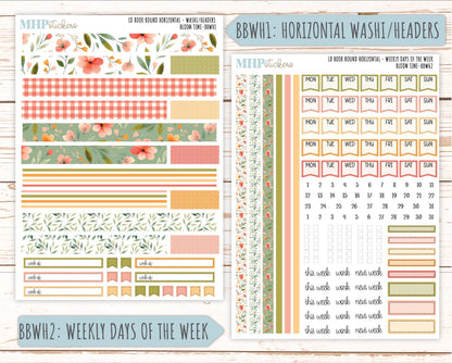 June 2025 Stickers for The Mae & The Kristy Laurel Denise Planners ( Formerly Book Bound Planner) "Bloom Time" || BB