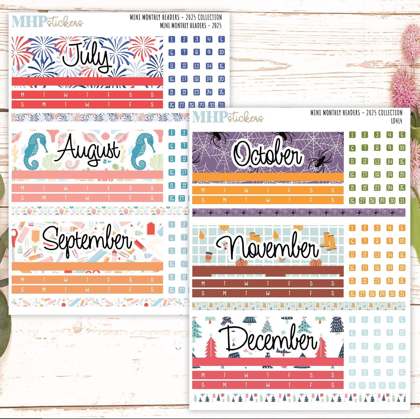 2025 Monthly Headers Set for Laurel Denise small || LD414