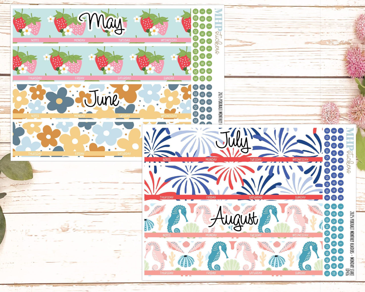 2025 Monthly Headers Set for Laurel Denise PORTRAIT Planner || LD416