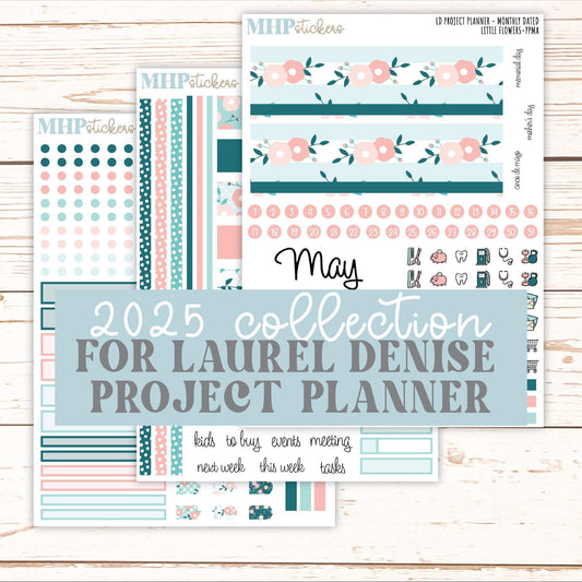 MAY Stickers for the large Laurel Denise Rose Planner (Formerly Project Planner) "Little Flowers" || PPLF