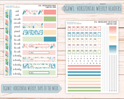AUGUST 2025 Stickers for Large size Horizontal & Vertical Laurel Denise Planners. (Formerly Original Size) "Island Vibes" || OGH4
