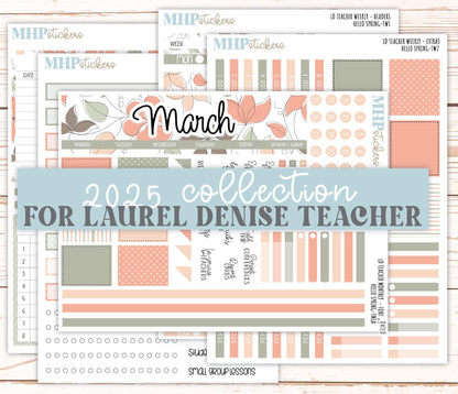 MARCH Stickers for The Valerie Laurel Denise Planner (Formerly Teacher Planner) "Hello Spring" || THS