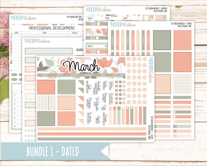 MARCH Stickers for The Valerie Laurel Denise Planner (Formerly Teacher Planner) "Hello Spring" || THS