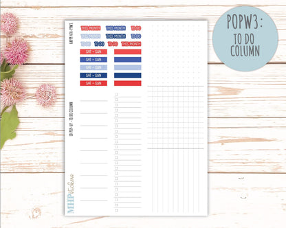 July 2025 Stickers for The Jo Laurel Denise Planner (Formerly Pop-Up Planner) "Happy 4th" || POPH4