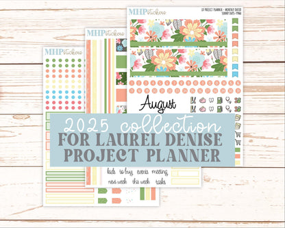 AUGUST Stickers for the large Laurel Denise Rose Planner (Formerly Project Planner) "Sunny Days" |PPSD