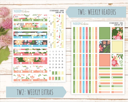 AUGUST Stickers for The Valerie Laurel Denise Planner (Formerly Teacher Planner) "ISunny Days" || TCSD