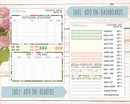 AUGUST Stickers for The Valerie Laurel Denise Planner (Formerly Teacher Planner) "ISunny Days" || TCSD
