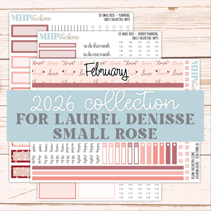 FEBRUARY 2026 Stickers for The Small Rose Laurel Denise Planner (Formerly Mini Project Planner) "Sweet Valentine" || MPP