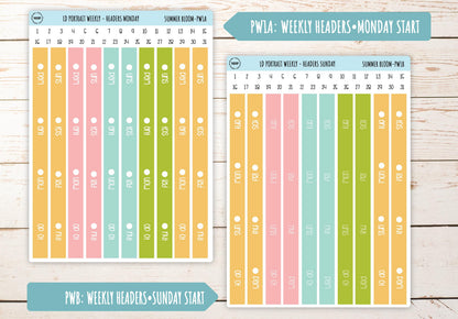 JULY Stickers for The Scout Laurel Denise Planner (formerly Portrait Planner). "Summer Bloom" || PSB