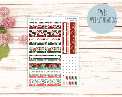 DECEMBER Stickers for The Valerie Laurel Denise Planner (Formerly Teacher Planner) "Berry Merry Xmas" || TC