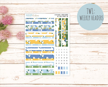 APRIL Stickers for The Valerie Laurel Denise Planner (Formerly Teacher Planner) "Bee's Knees Flowers" || TC