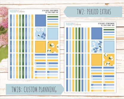APRIL Stickers for The Valerie Laurel Denise Planner (Formerly Teacher Planner) "Bee's Knees Flowers" || TC