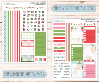 MAY 2025 Stickers for The Scout Laurel Denise Planner (formerly Portrait Planner). "Strawberry Garden" || PTSG