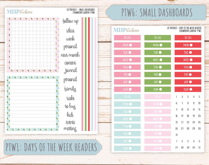 MAY 2025 Stickers for The Scout Laurel Denise Planner (formerly Portrait Planner). "Strawberry Garden" || PTSG
