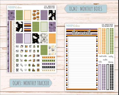 OCTOBER 2025 Stickers for Large size Horizontal & Vertical Laurel Denise Planners. (Formerly Original Size) "Hello Halloween" || OG